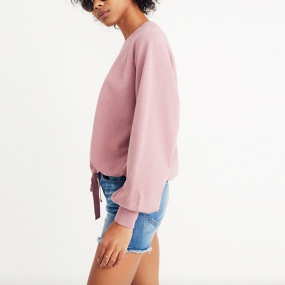 Madewell size M Mauve Bubble sleeve sweatshirt New - Picture 2 of 7